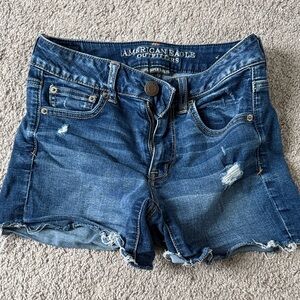 American Eagle Outfitters Distressed Blue Jean Shorts